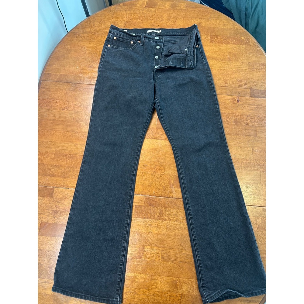 Levi's Wedgie Bootcut Jeans Womens 30 Black High Rise Button Fly Denim